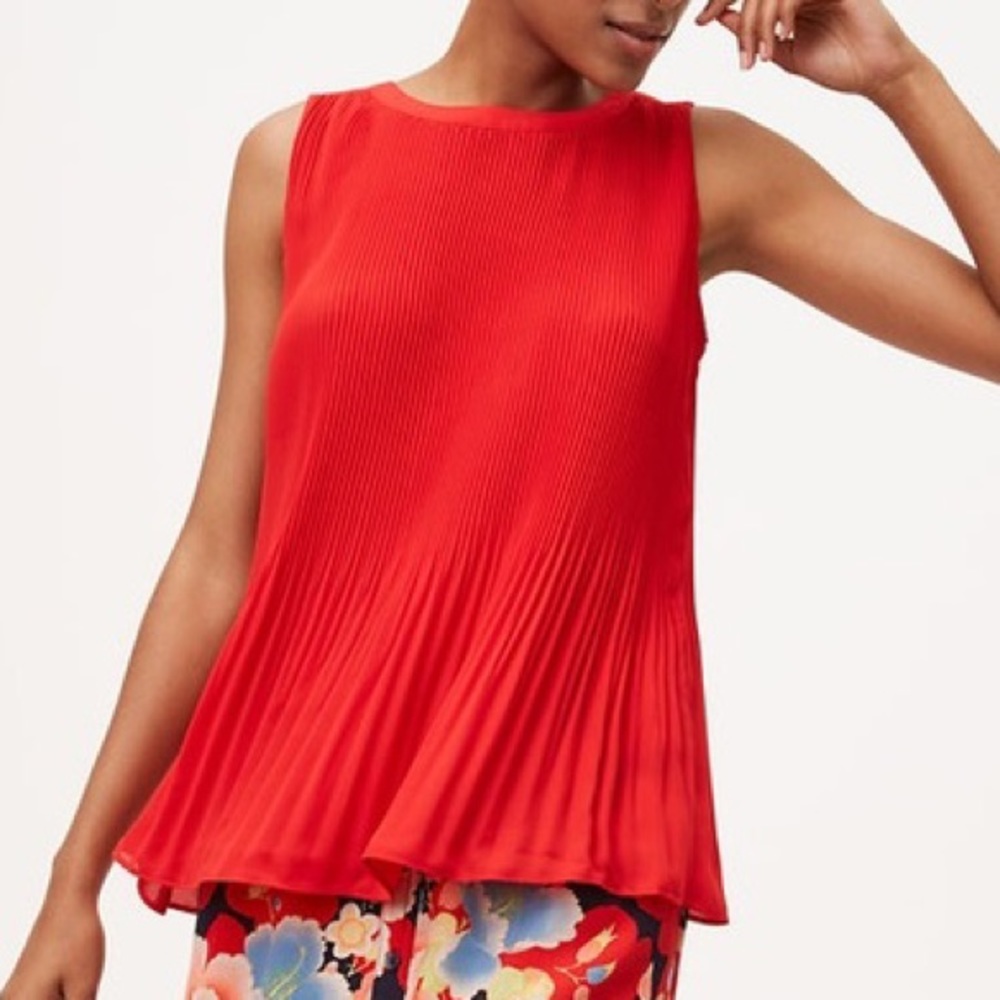 Loft Petite Pleated Top.